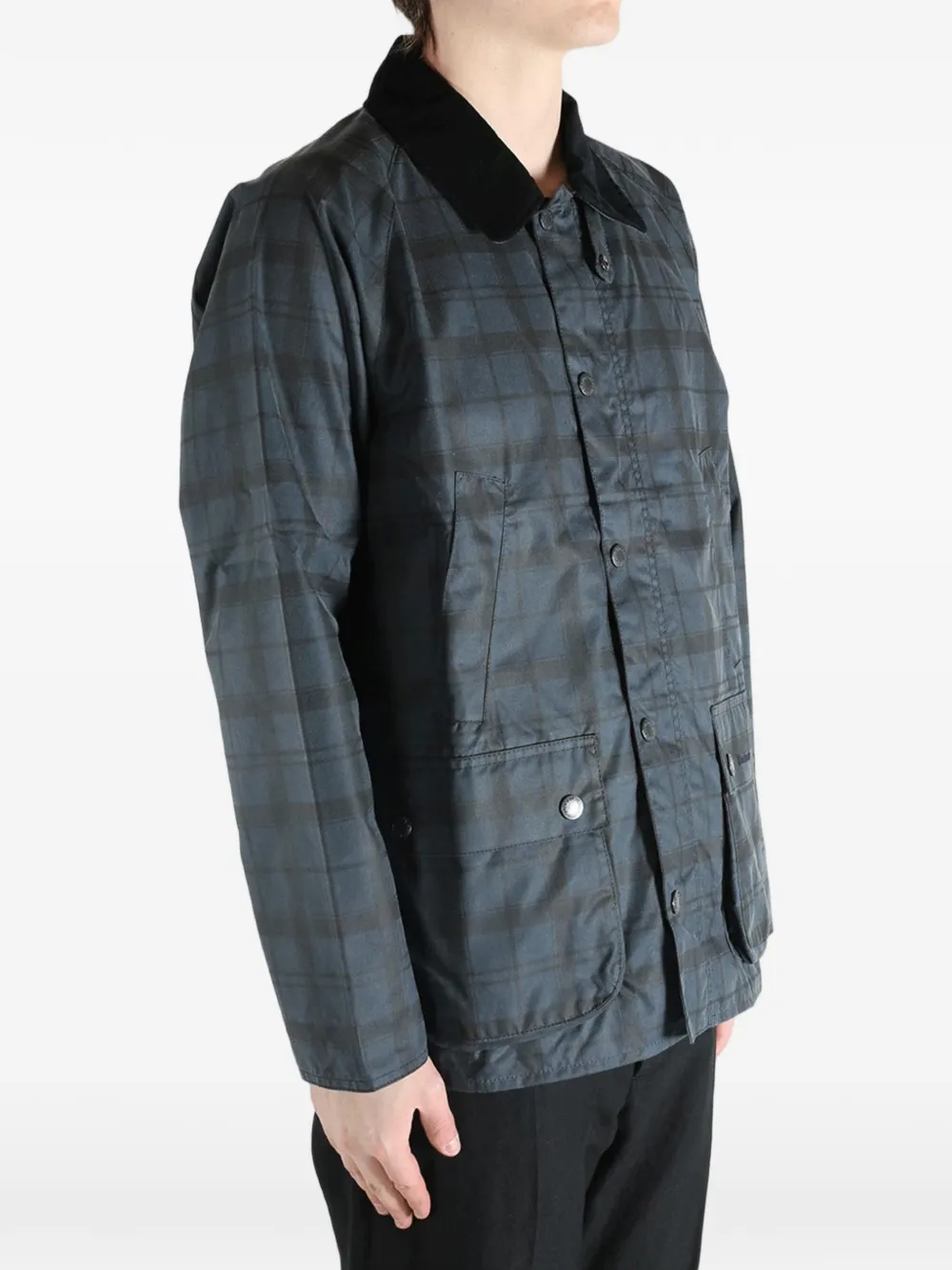  Barbour Tartan Ambleside Waxed Jacket - Blue 
