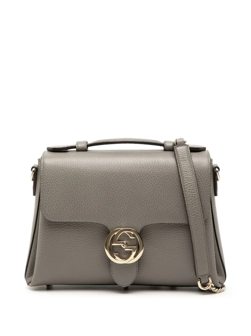 Gucci Pre-Owned 2016-2026 Small Dollar Calf Interlocking G satchel - Grigio