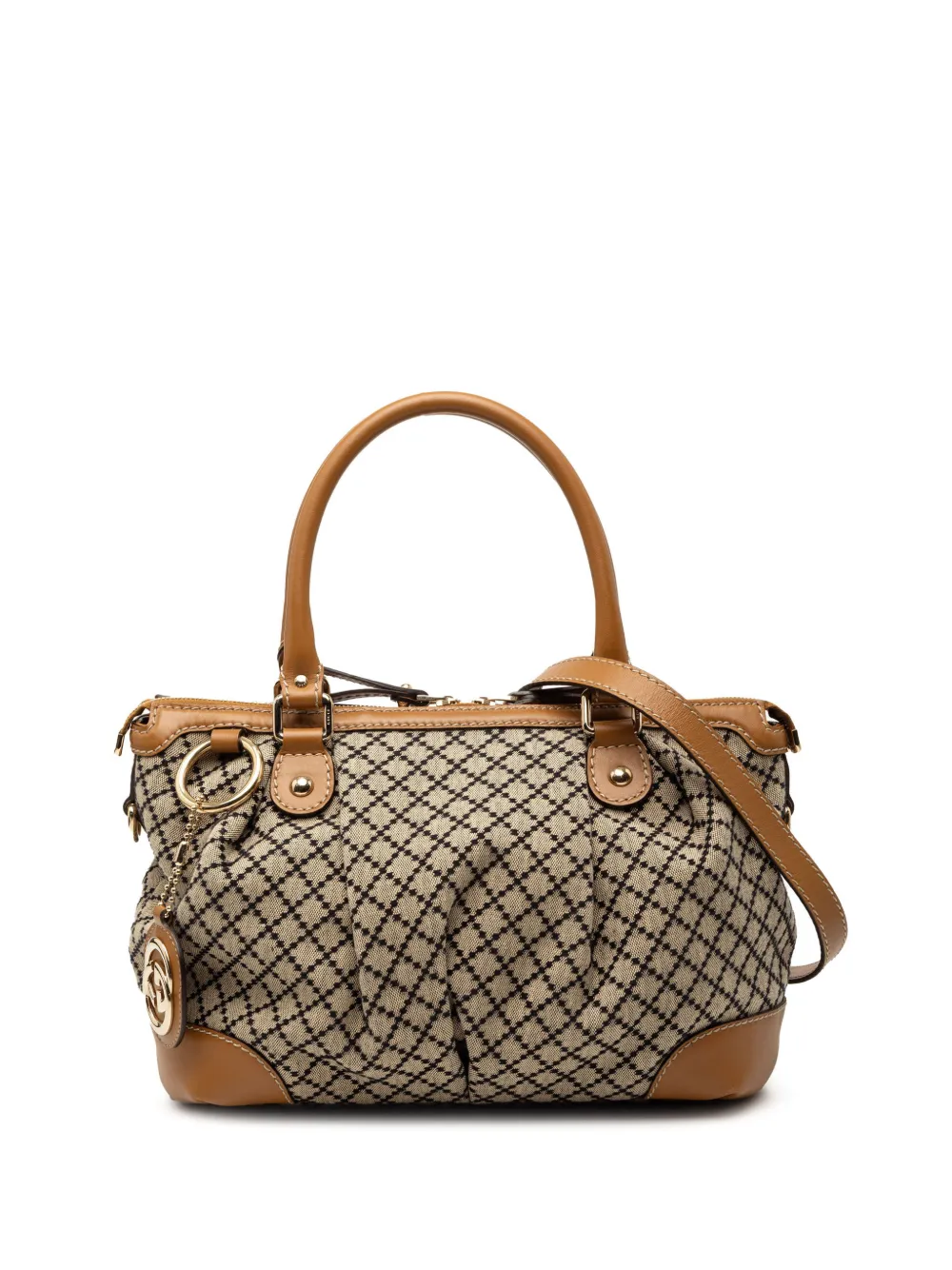 Gucci Pre-Owned 2000-2015 Diamante Canvas Sukey satchel - Marrone