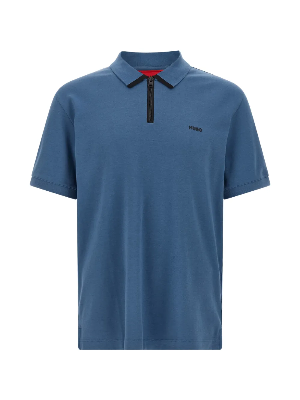 BOSS quarter-zip polo shirt - Blu
