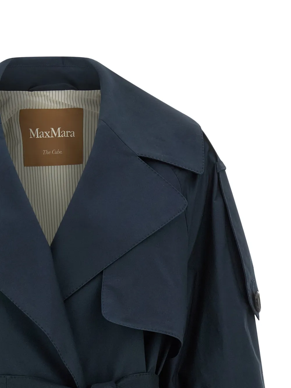  Max Mara Mtcutrench Flared Belted Trench Coat - Blue 