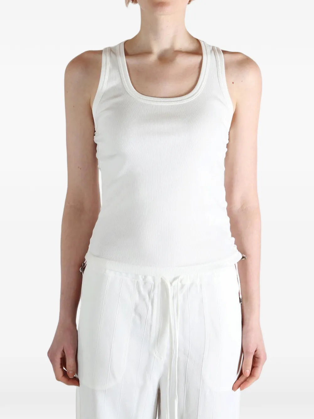 Burberry Geribbelde tanktop met strikdetail Wit