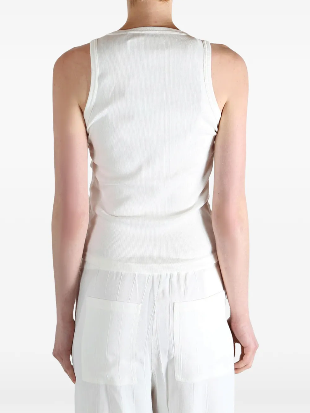 Burberry Geribbelde tanktop met strikdetail Wit