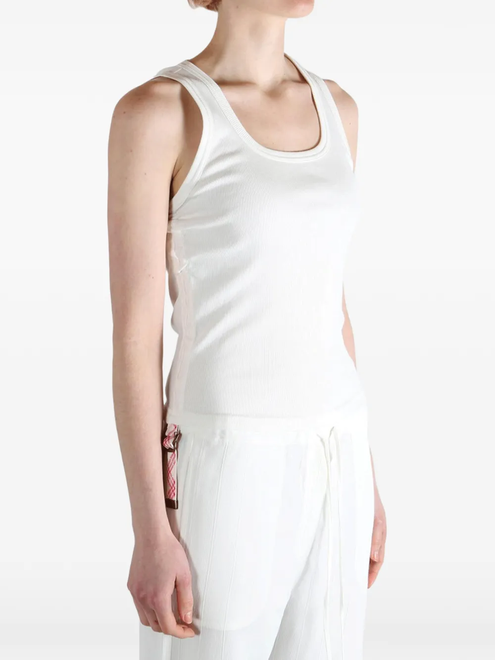 Burberry Geribbelde tanktop met strikdetail Wit