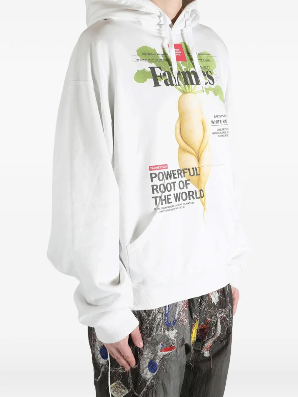 Doublet Hoodie met print Wit