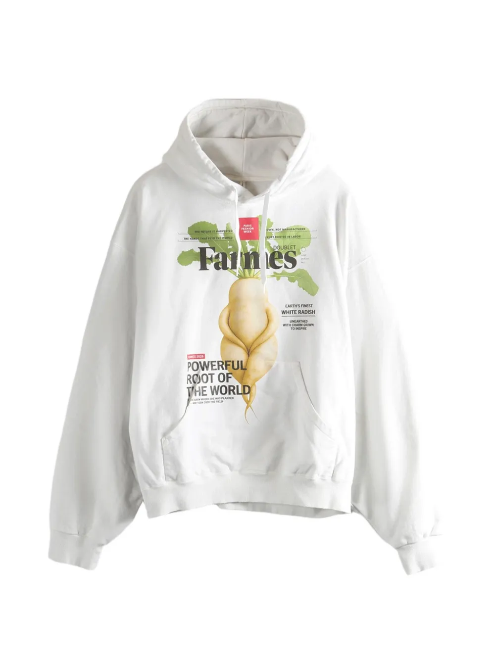 Doublet Farmes Magazine Cover printed hoodie - Bianco