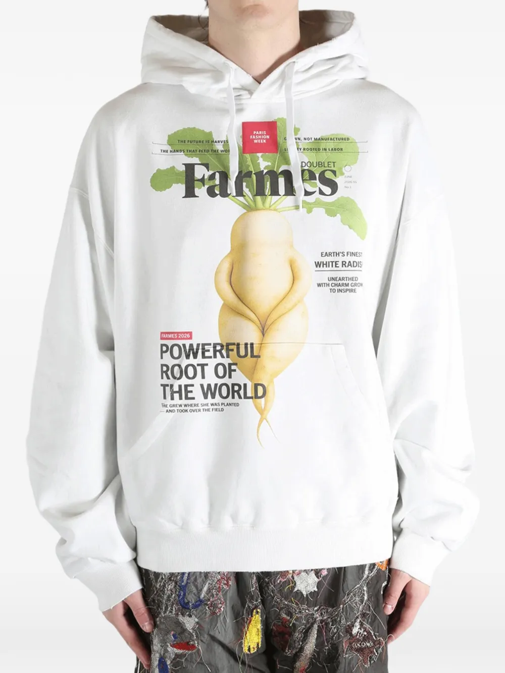Doublet Hoodie met print Wit
