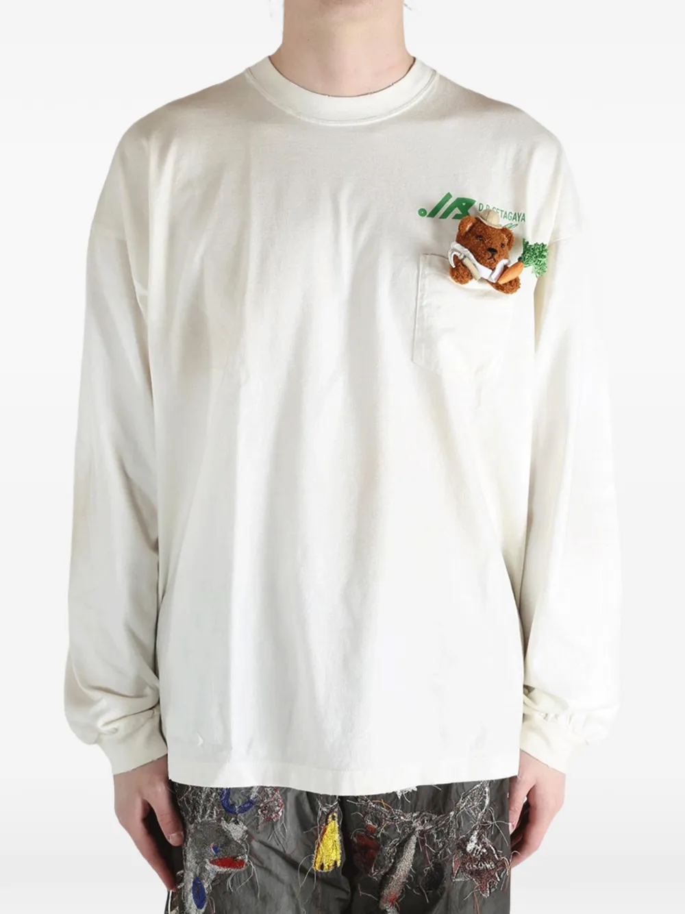 Doublet My Workwear Bear T-shirt met borstzak Wit