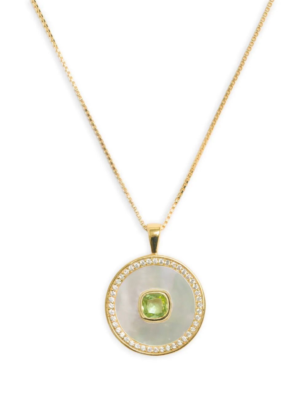 Freya Rose August Mother-of-pearl Peridot Necklace In Gold