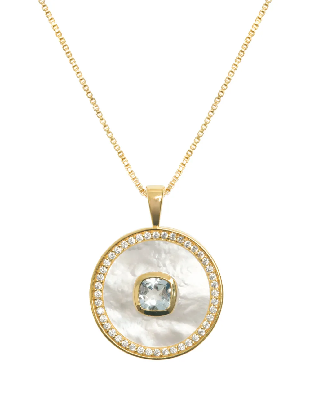 Freya Rose December Mother-of-pearl Topaz Necklace In Gold