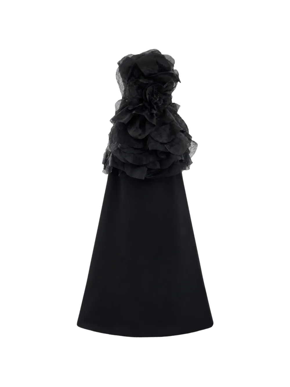 Gemy Maalouf strapless flower-detail maxi dress - Black
