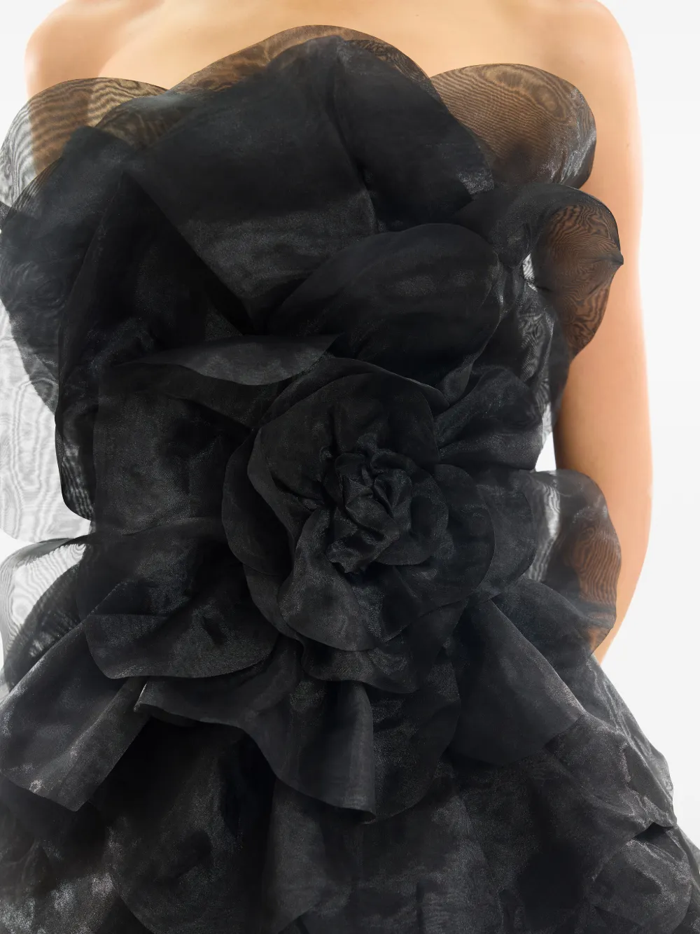 Gemy Maalouf Strapless maxi-jurk met bloemdetail Zwart
