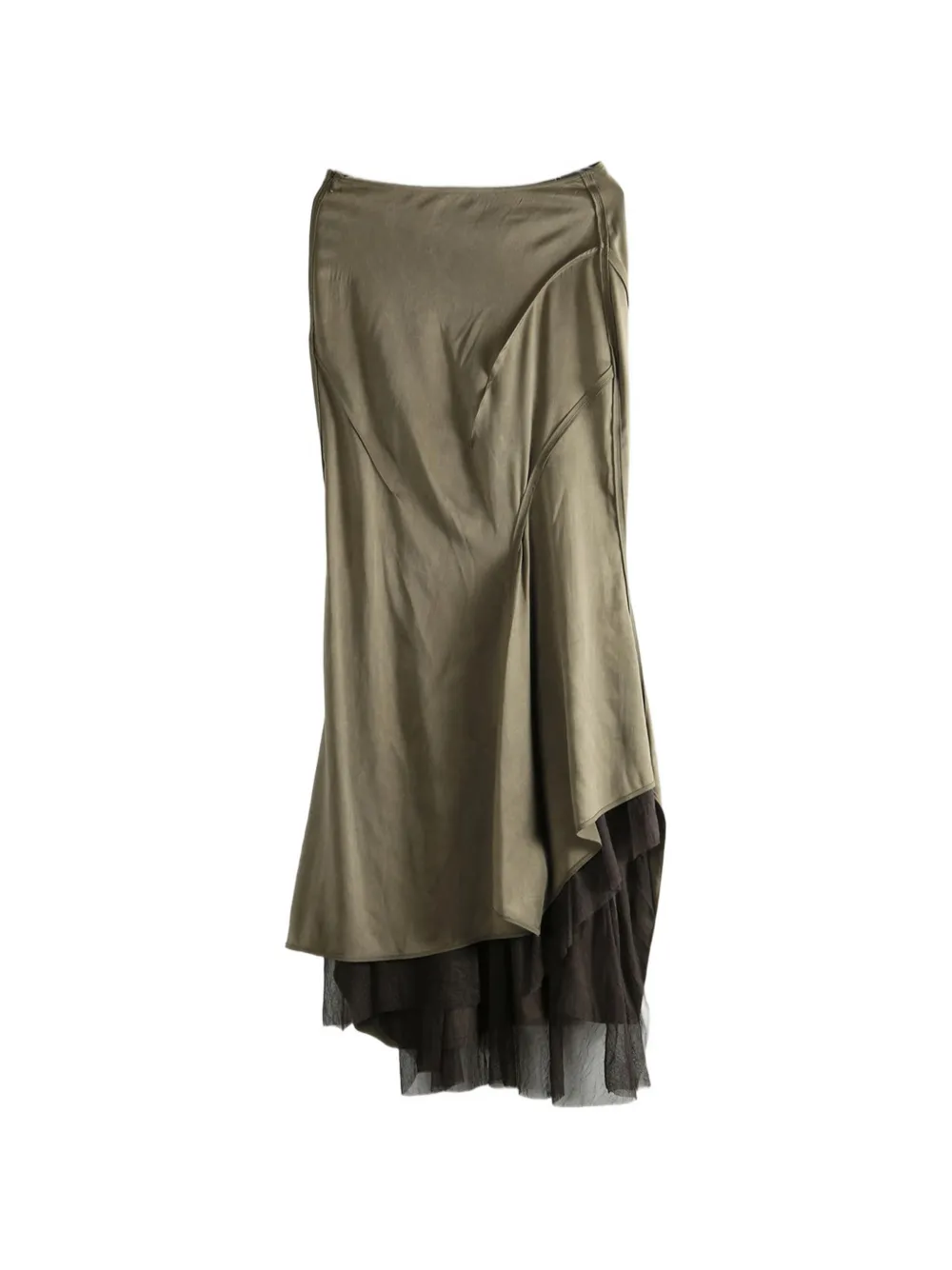 YEHUAFAN ruffled midi skirt - Verde