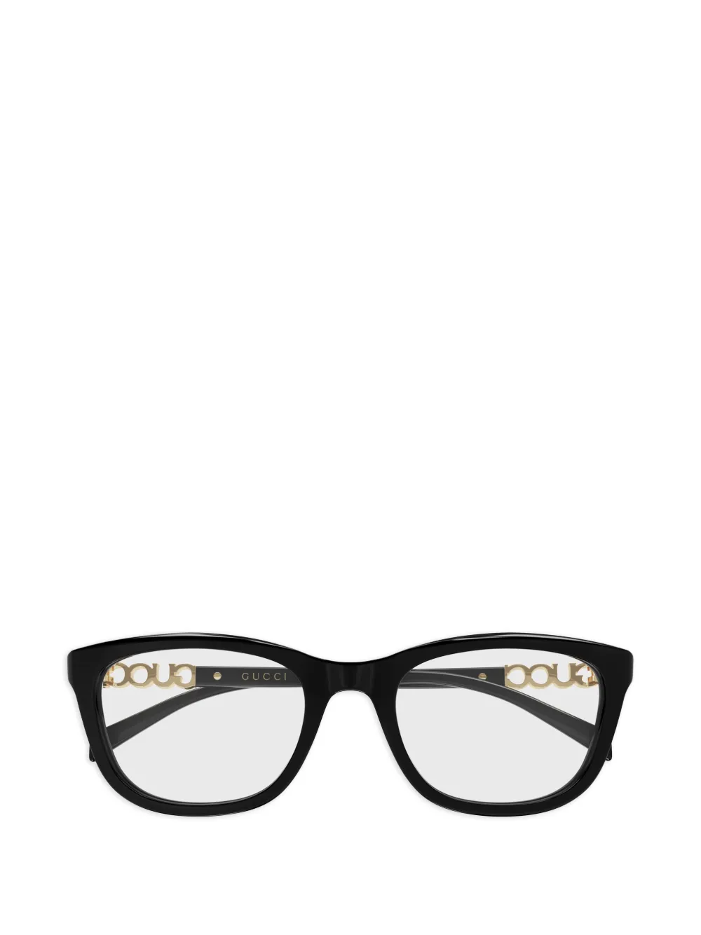 Gucci Eyewear logo oval-frame glasses - Nero