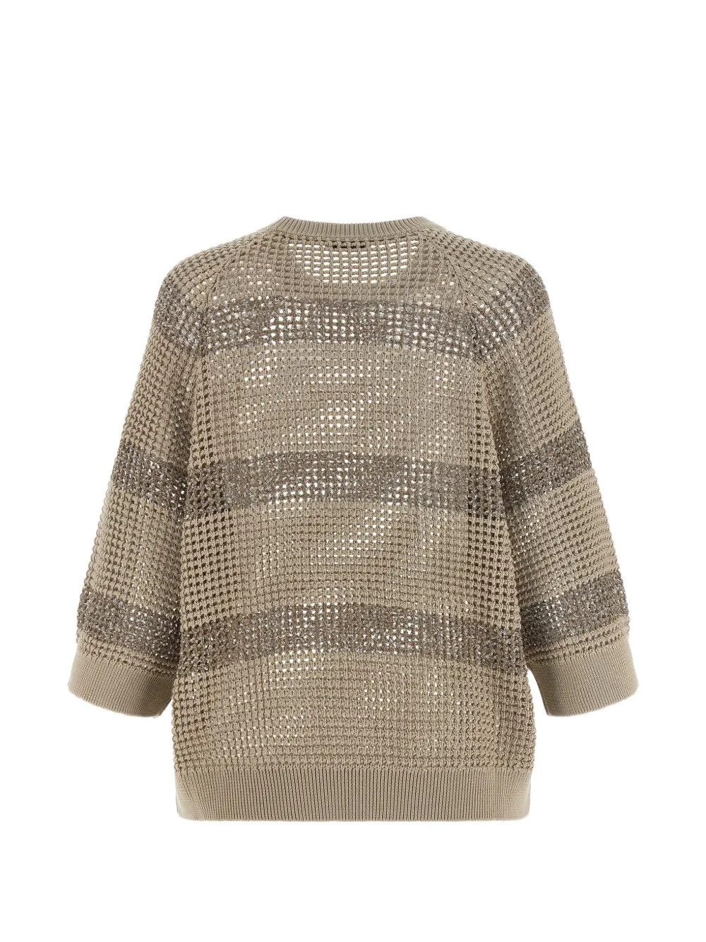 Brunello Cucinelli Trui verfraaid met pailletten Beige