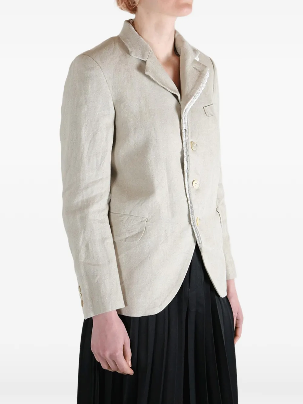  Comme Des Garçons Lace-trim Blazer - Neutrals 