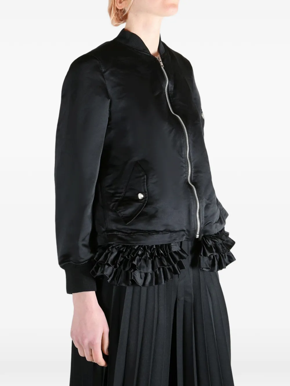  Comme Des Garçons Comme Des Garçons Ruffled Bomber Jacket - Black 
