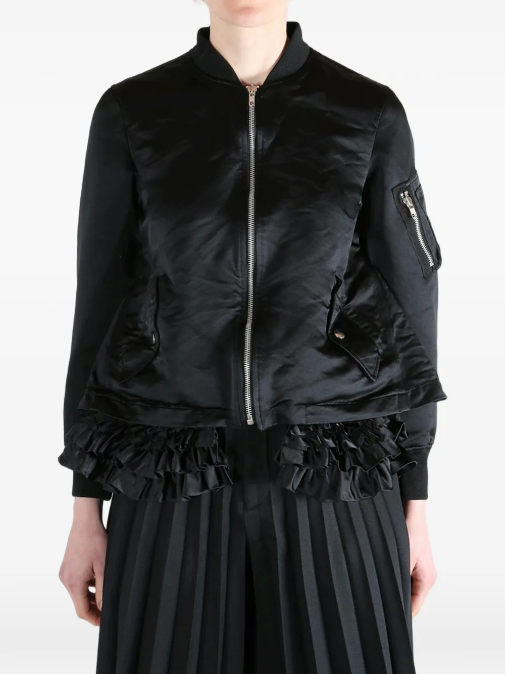  Comme Des Garçons Comme Des Garçons Ruffled Bomber Jacket - Black 