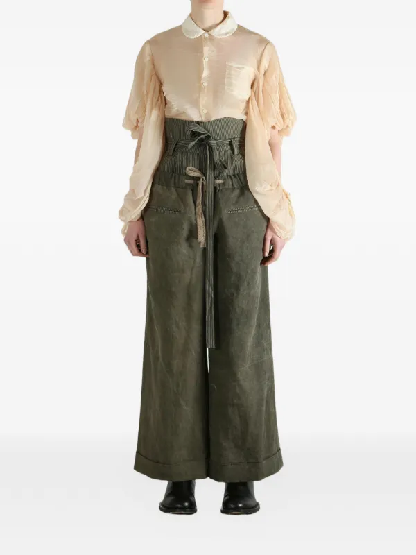【COMME des GARÇONS】Lace puff sleeve top Comme Des Garçons Comme Des Garçons puff-sleeve Blouse | Neutrals