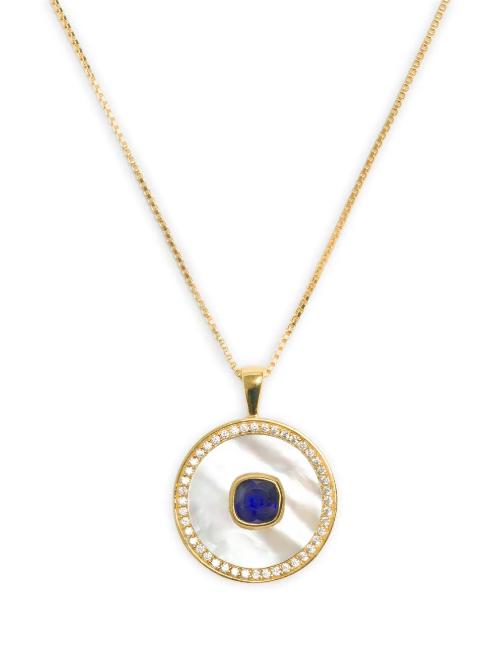 Freya Rose September Mother-of-pearl Sapphire Necklace In Gold