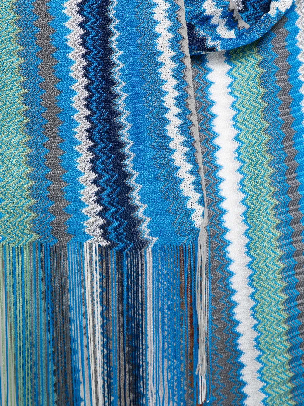  Missoni Zigzag Fringed Scarf - Blue 