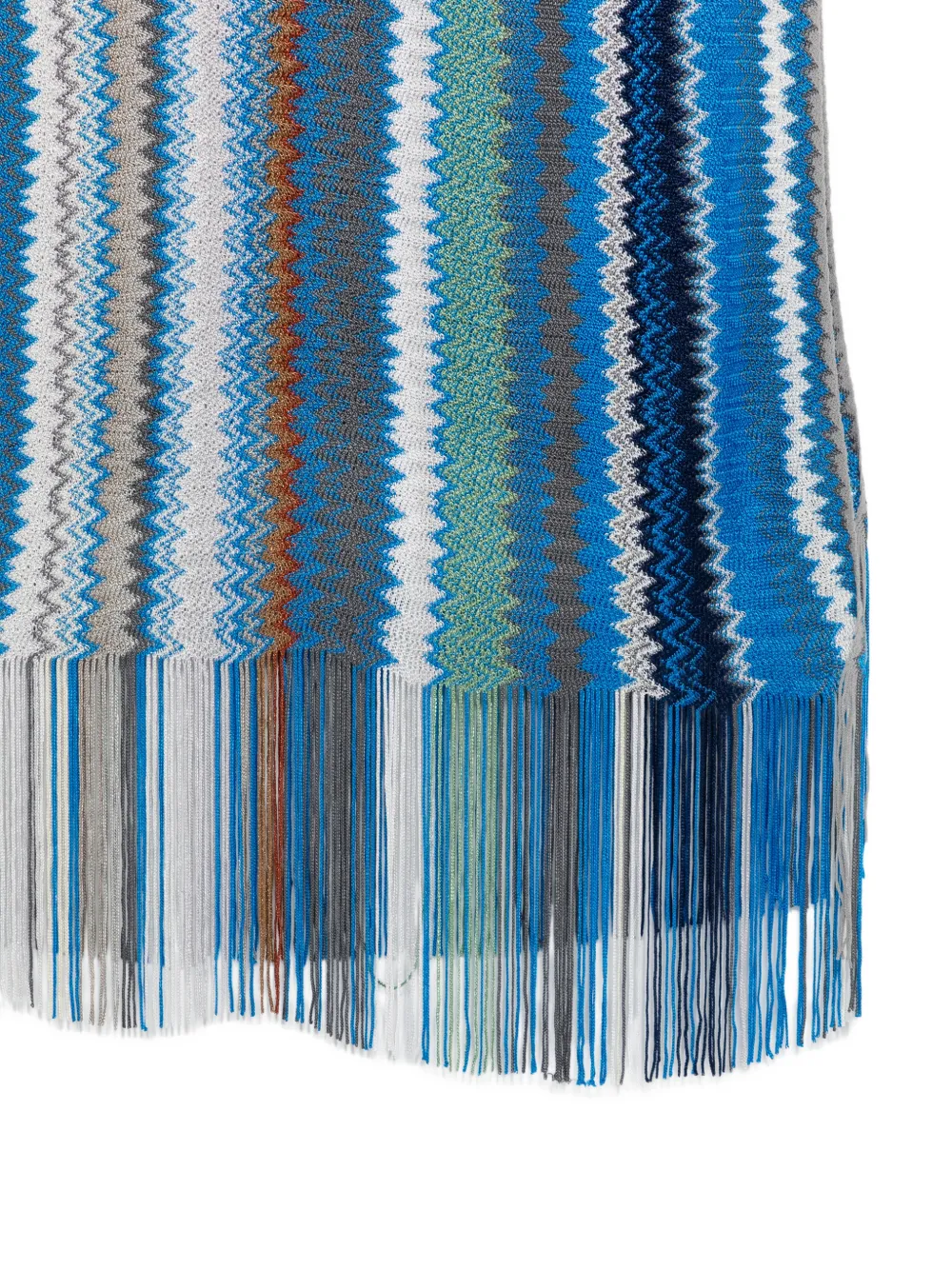  Missoni Zigzag Fringed Scarf - Blue 