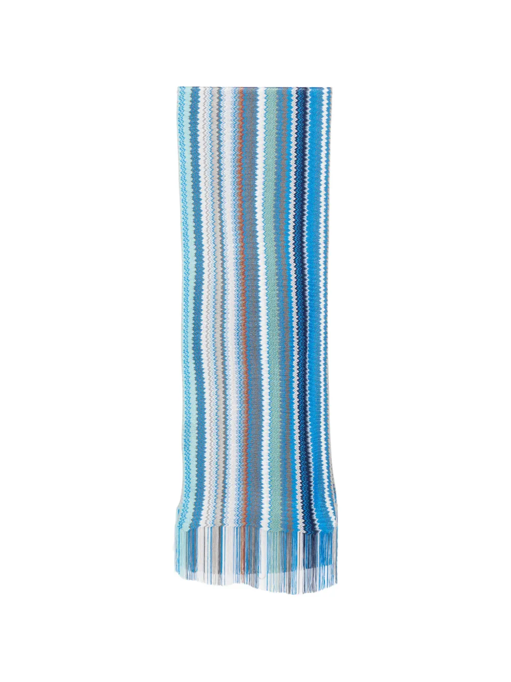Missoni zigzag fringed scarf - Blu