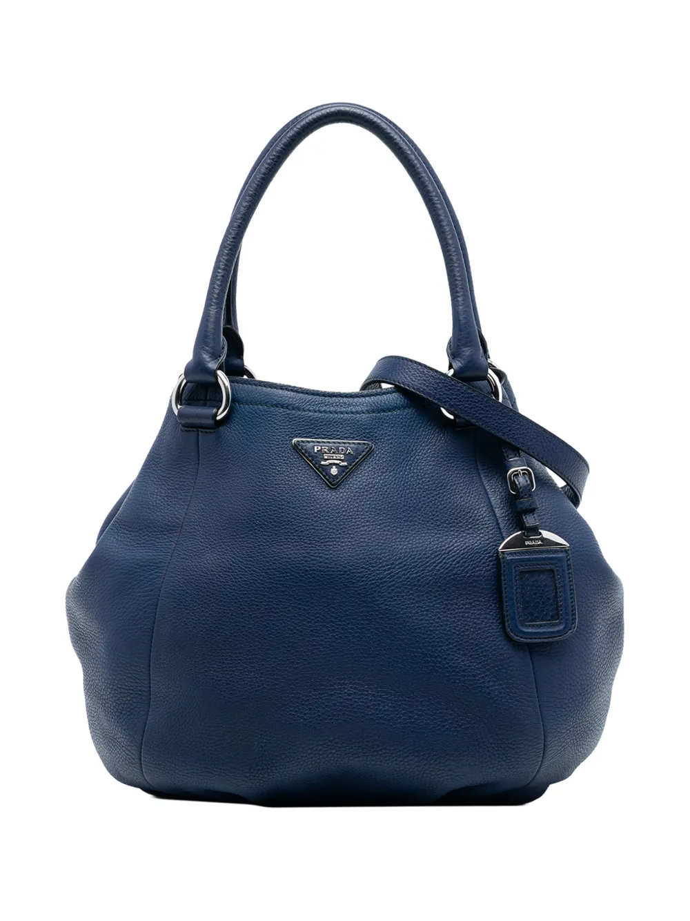 Prada Pre-Owned 2010-2025 Vitello Daino Open Convertible Tote satchel - Blu