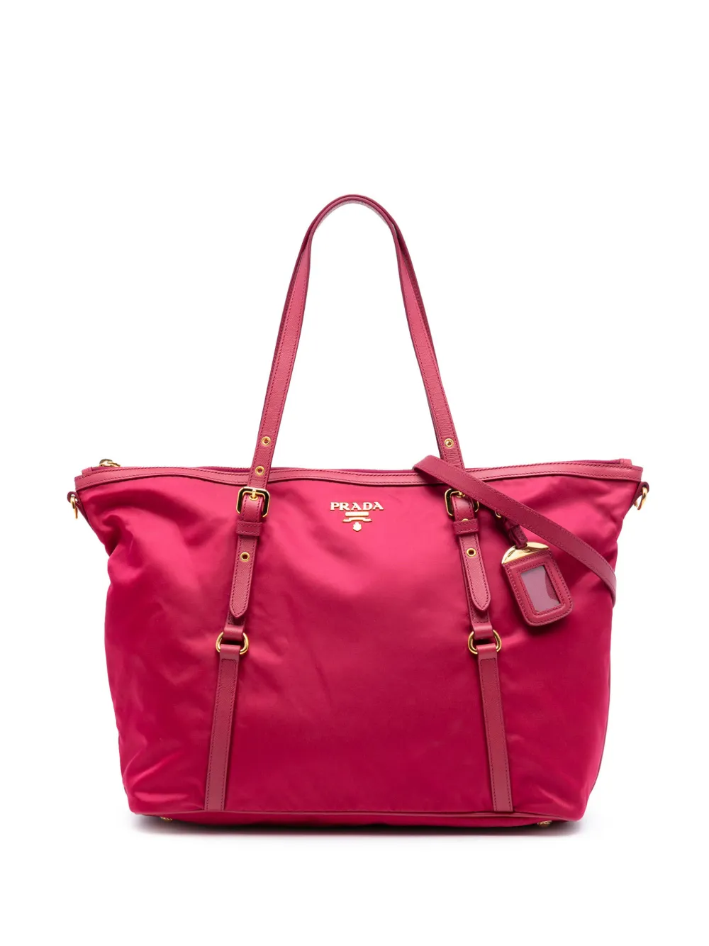Prada Pre-Owned 2010-2025 Saffiano Trimmed Tessuto satchel - Rosa