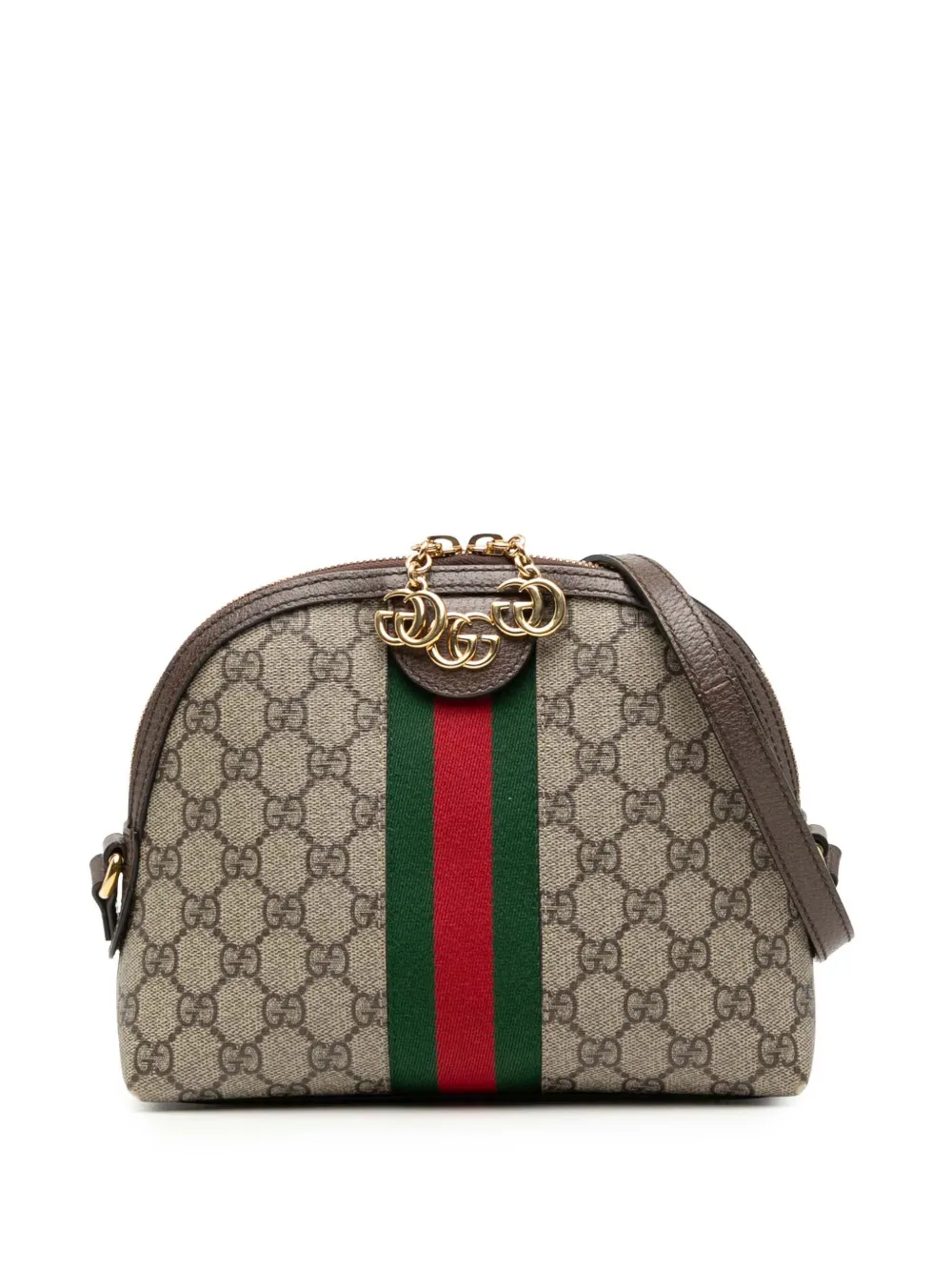 Gucci Pre-Owned 2016-2025 Small GG Supreme Web Ophidia Dome crossbody bag - Marrone