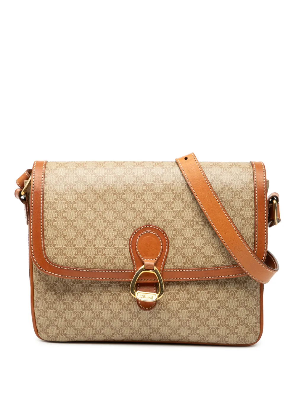 Celine Pre-Owned 2010 Macadam Coated Canvas crossbody bag - Marrone