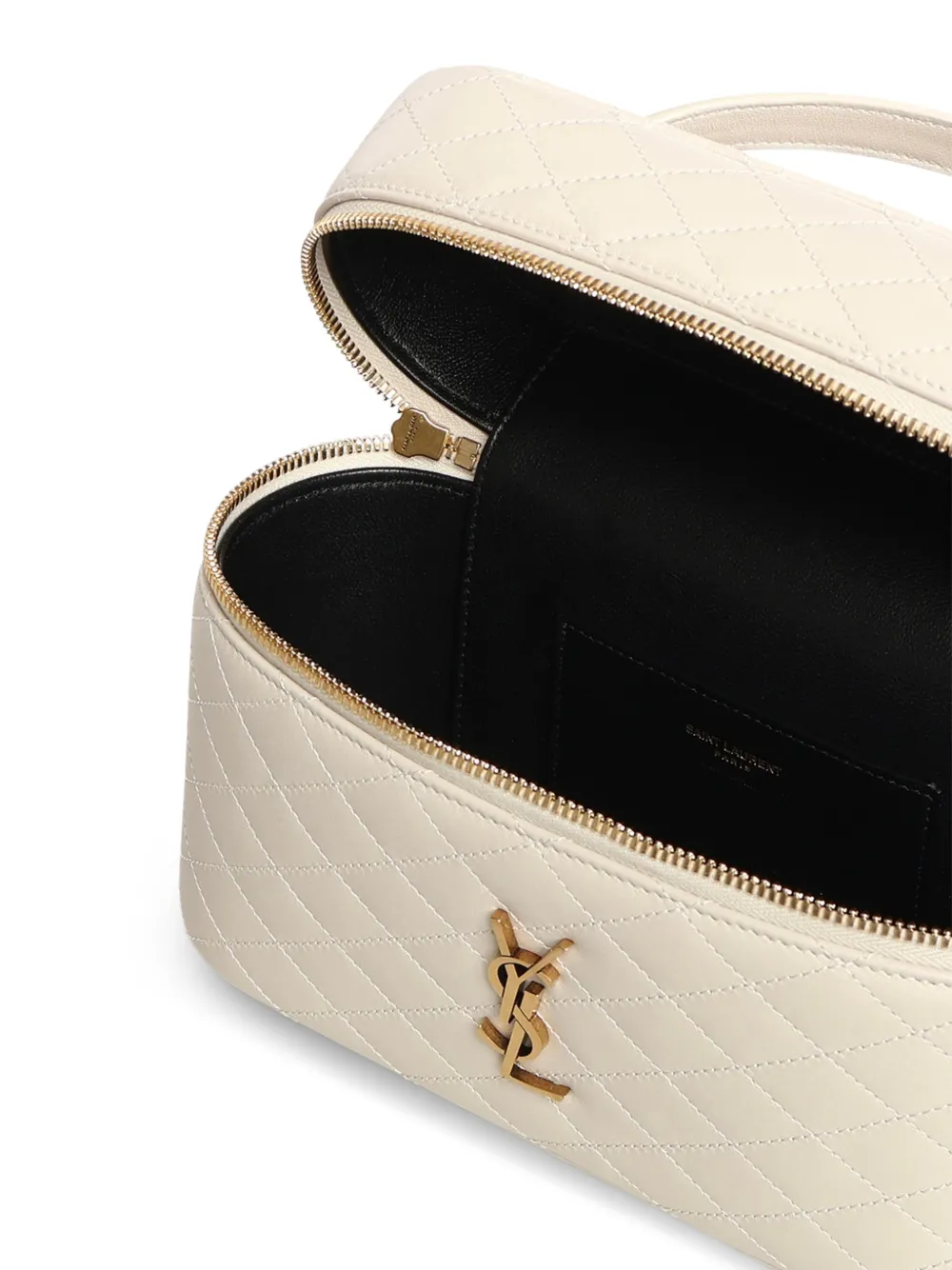 Saint Laurent Gaby grote gewatteerde leren toilettas Beige