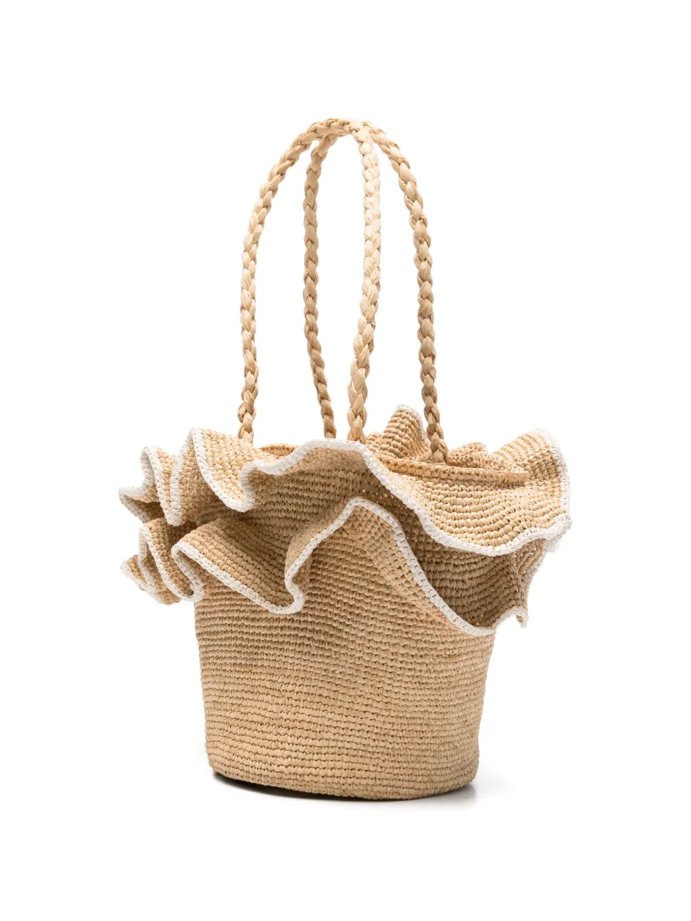  Tartine Et Chocolat Ruffled Handle Bag - Neutrals 