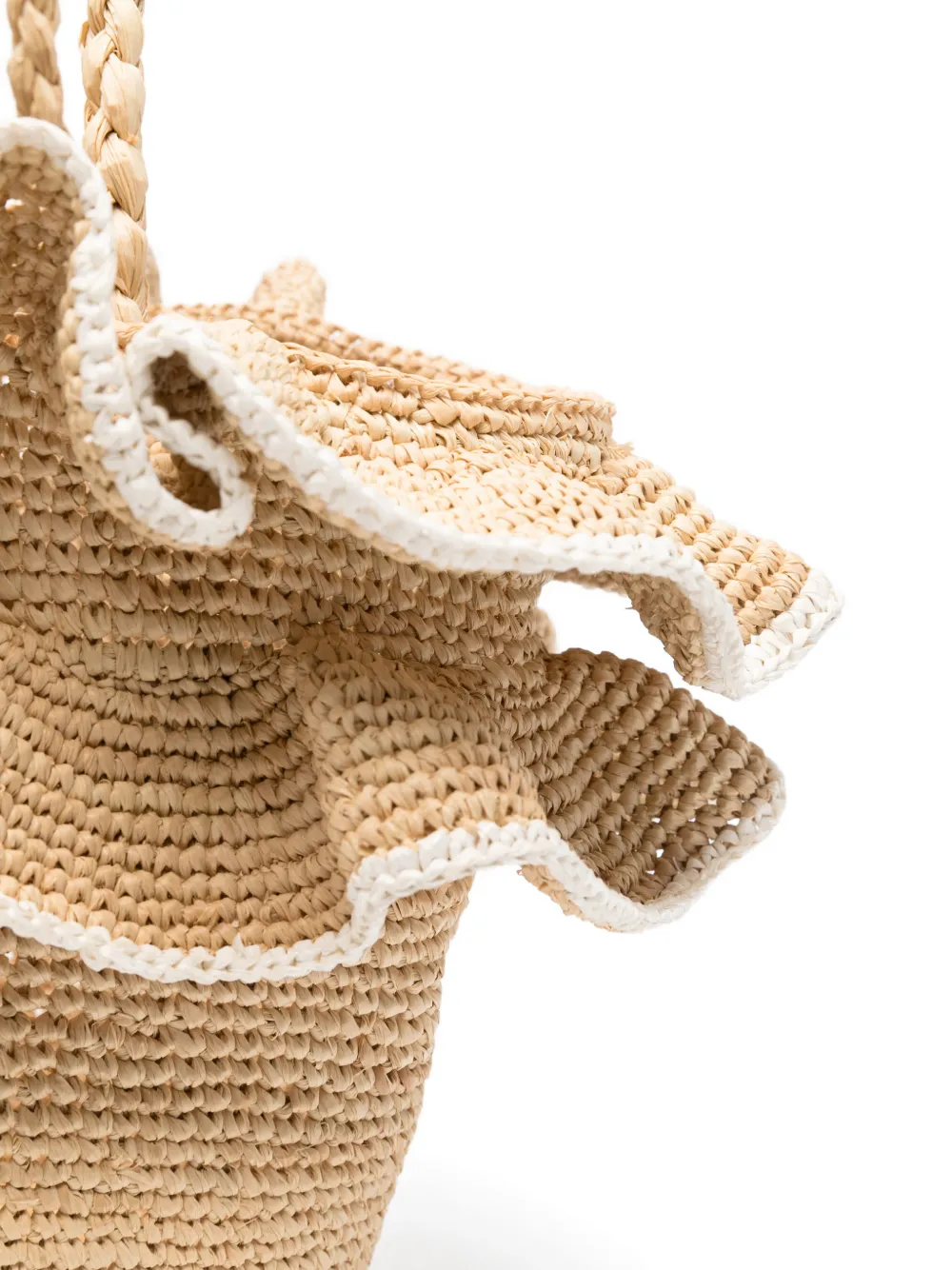  Tartine Et Chocolat Ruffled Handle Bag - Neutrals 