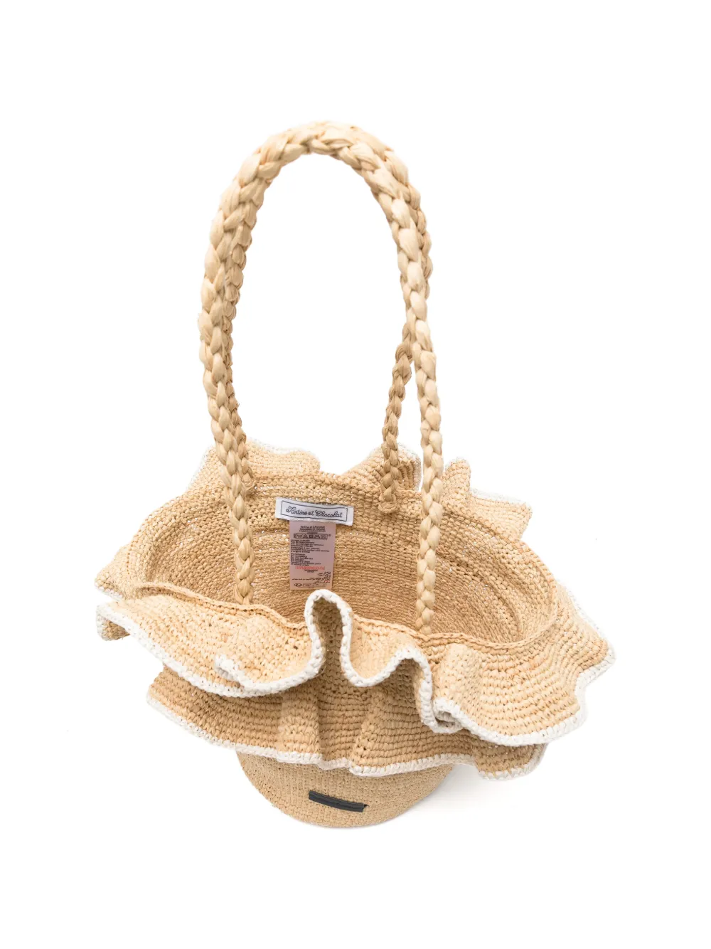 Tartine Et Chocolat Tas met ruches en handgreep Beige