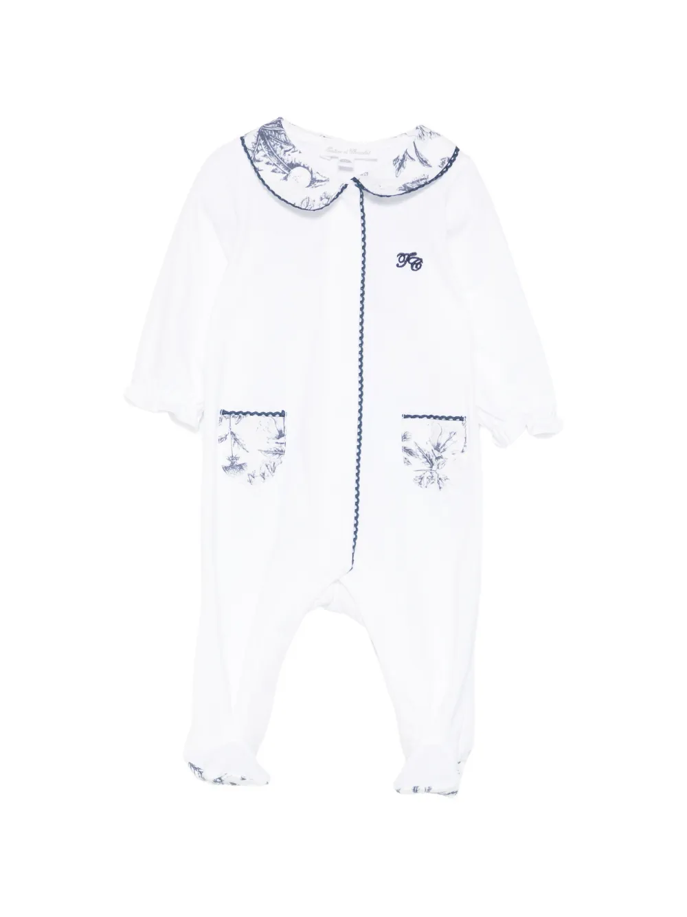 Tartine Et Chocolat floral-print babygrow - Bianco
