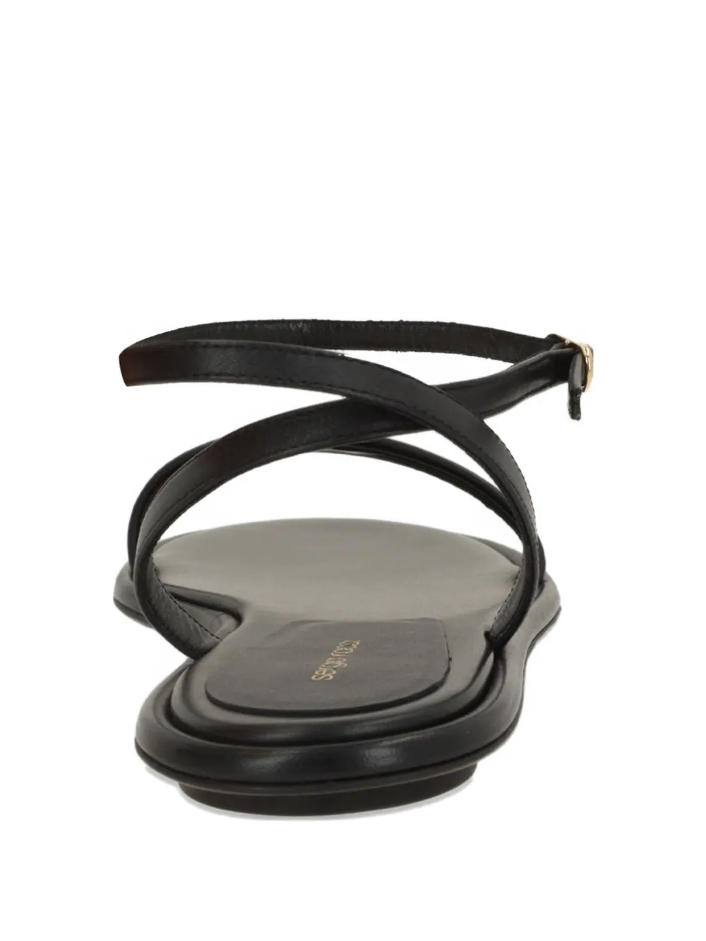 Sergio Rossi Surge leather flat sandals Zwart