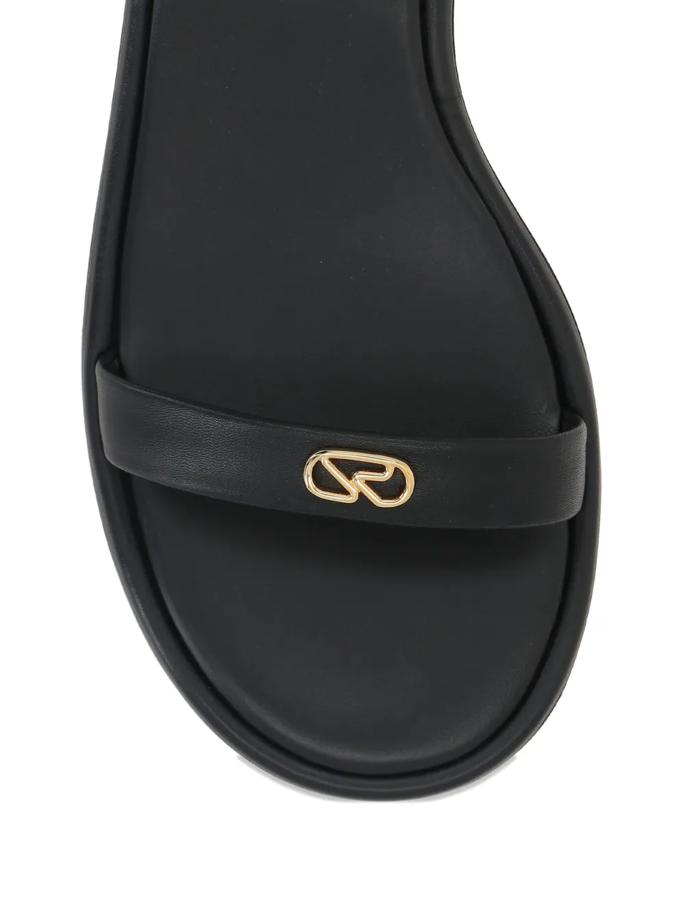 Sergio Rossi Surge leather flat sandals Zwart