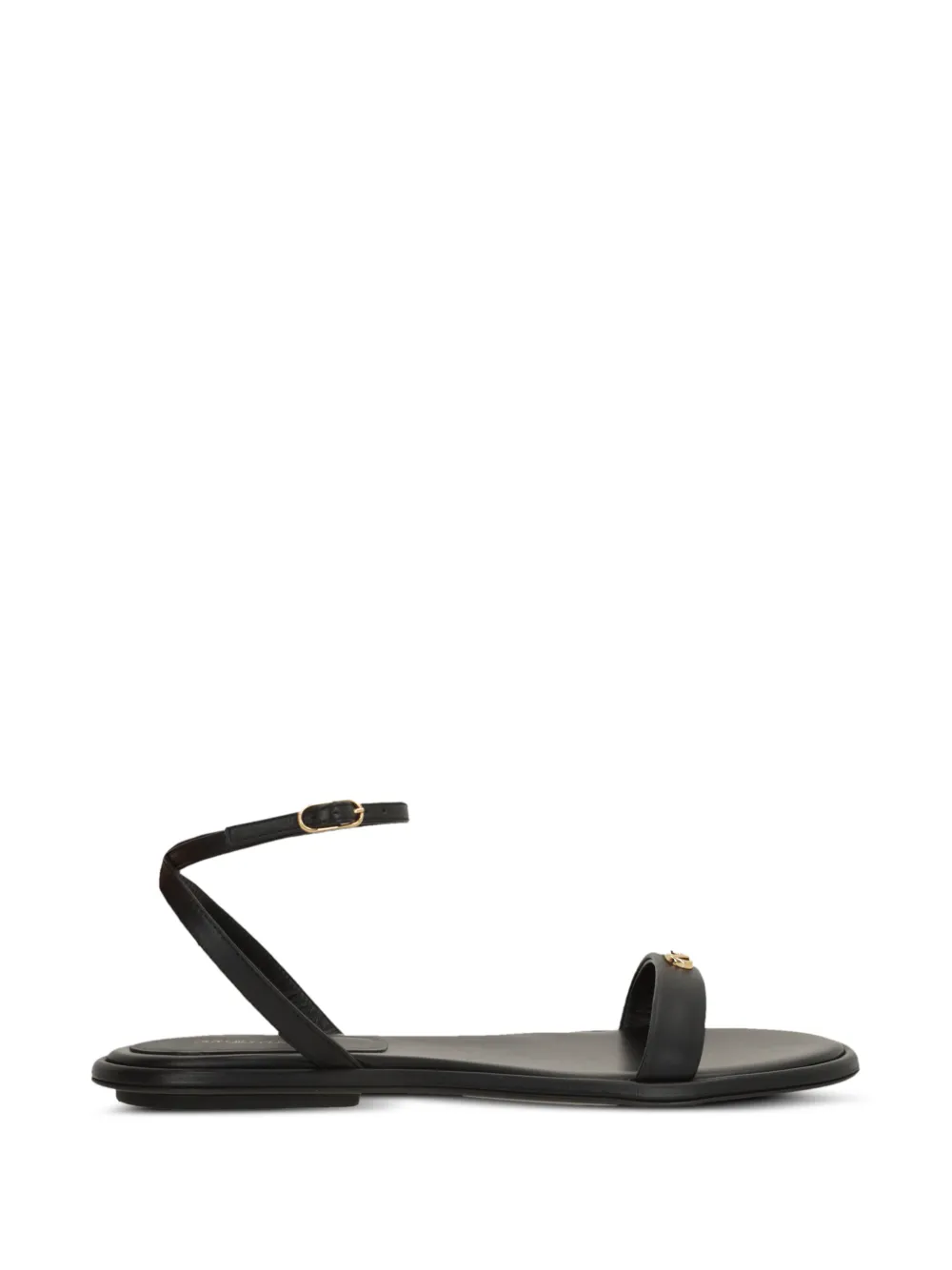 Sergio Rossi Surge leather flat sandals Zwart