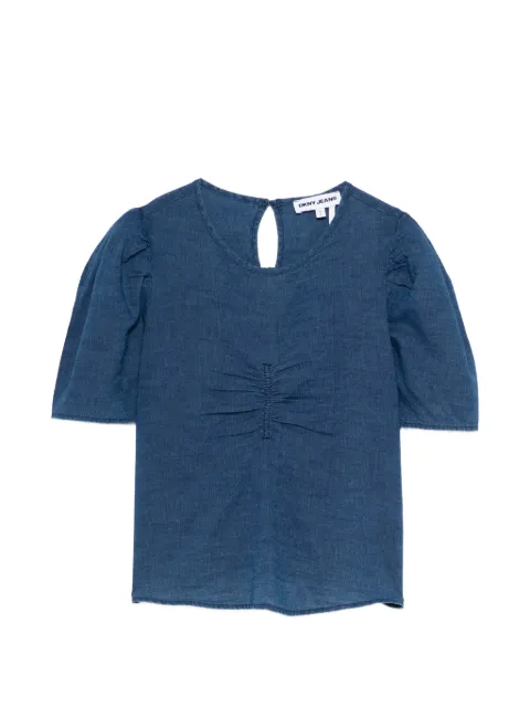 DKNY puff-sleeve gathered blouse