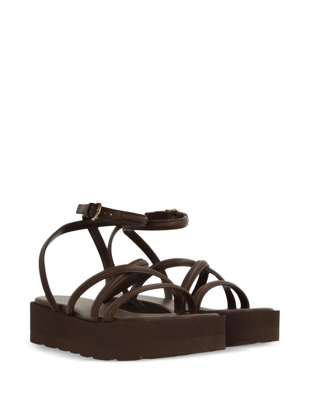  Gianvito Rossi Strappy Platform Sandals - Brown 