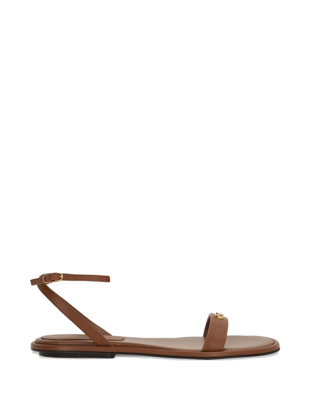 Sergio Rossi logo-detail round-toe sandals - Marrone