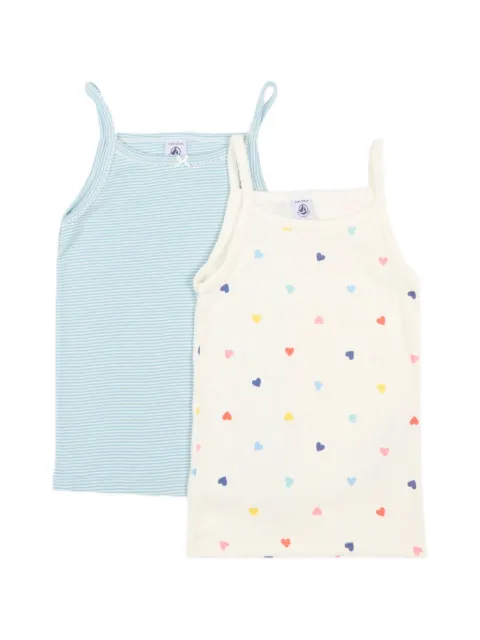 Petit Bateau heart-print tank top set (set of two) 