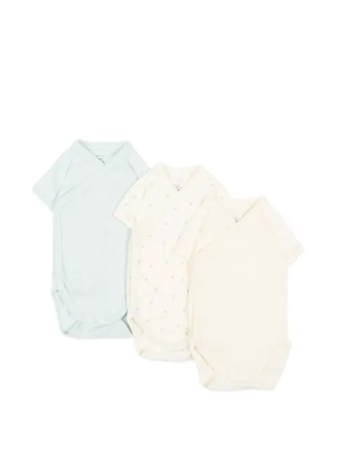 Petit Bateau short-sleeve bodies set (set of three)