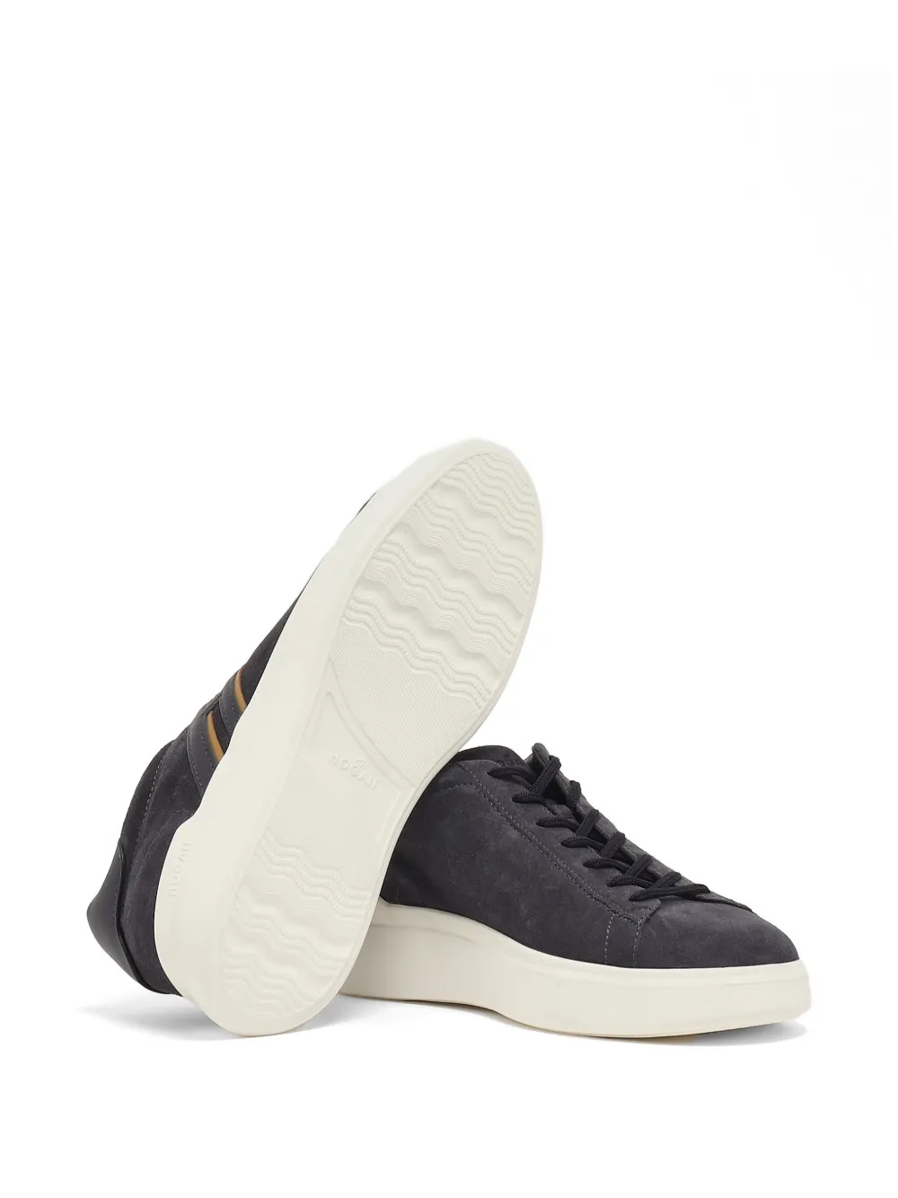 Hogan logo-patch suede sneakers Blauw