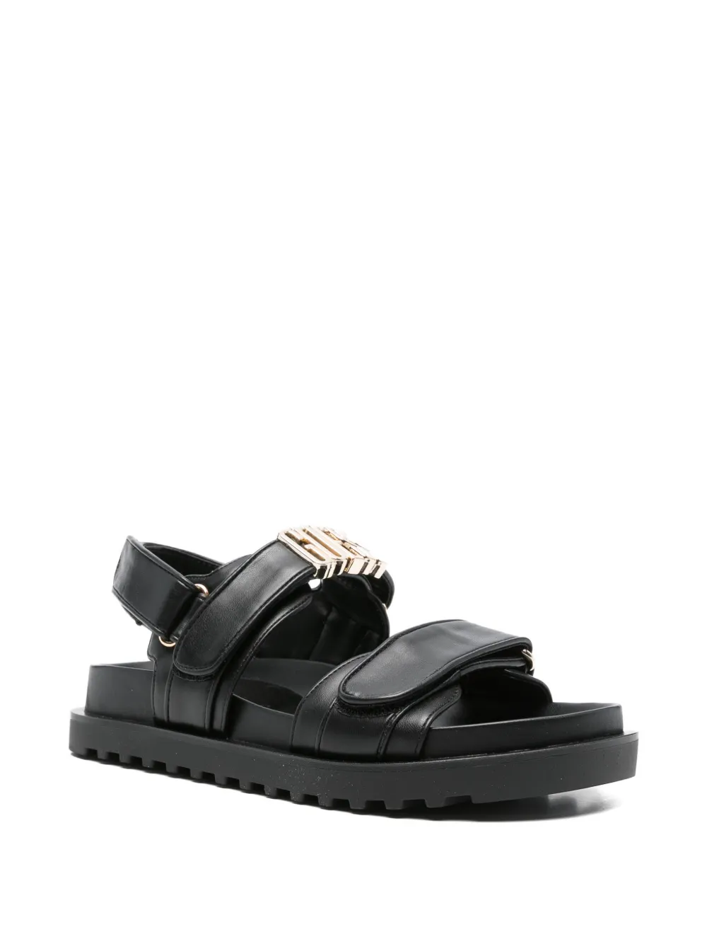 GUESS USA Sandalen met logoplakkaat Zwart