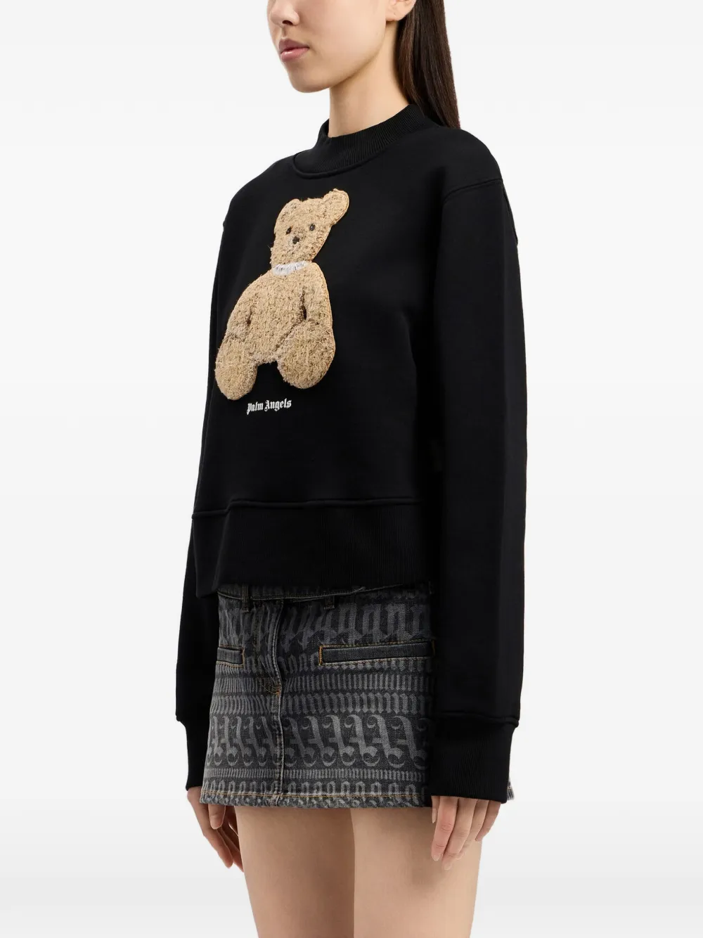 Palm Angels Sweater met grafische beerprint Zwart