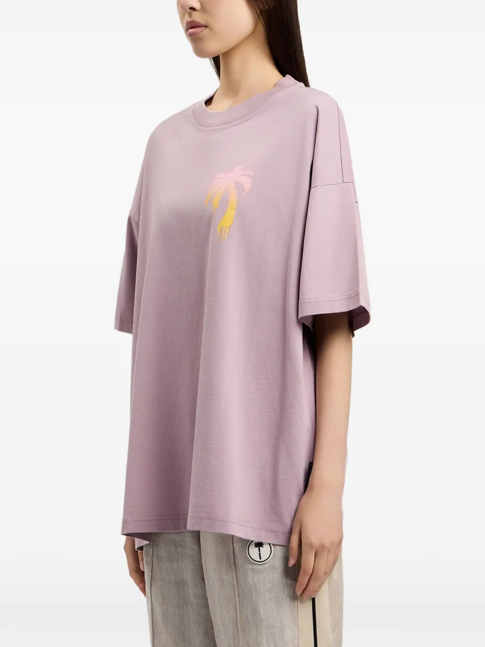 Palm Angels T-shirt met palmboomprint Paars