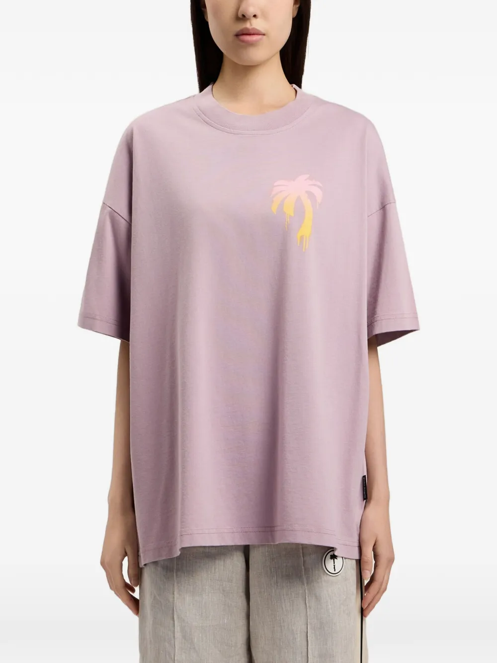 Palm Angels T-shirt met palmboomprint Paars