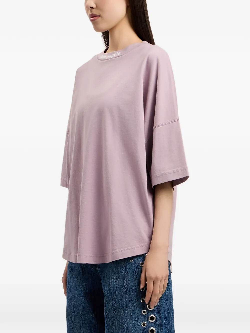 Palm Angels T-shirt met logoprint Paars